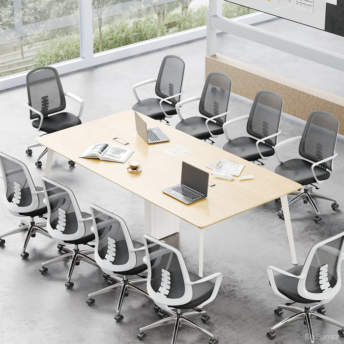 238.8cm Conference Table with Cable Boxes and Reinforced Support Frame for 6-10 People product photo 6
