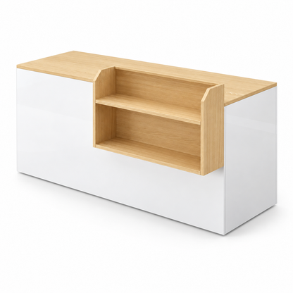 White + Natural reception counter - Left Type