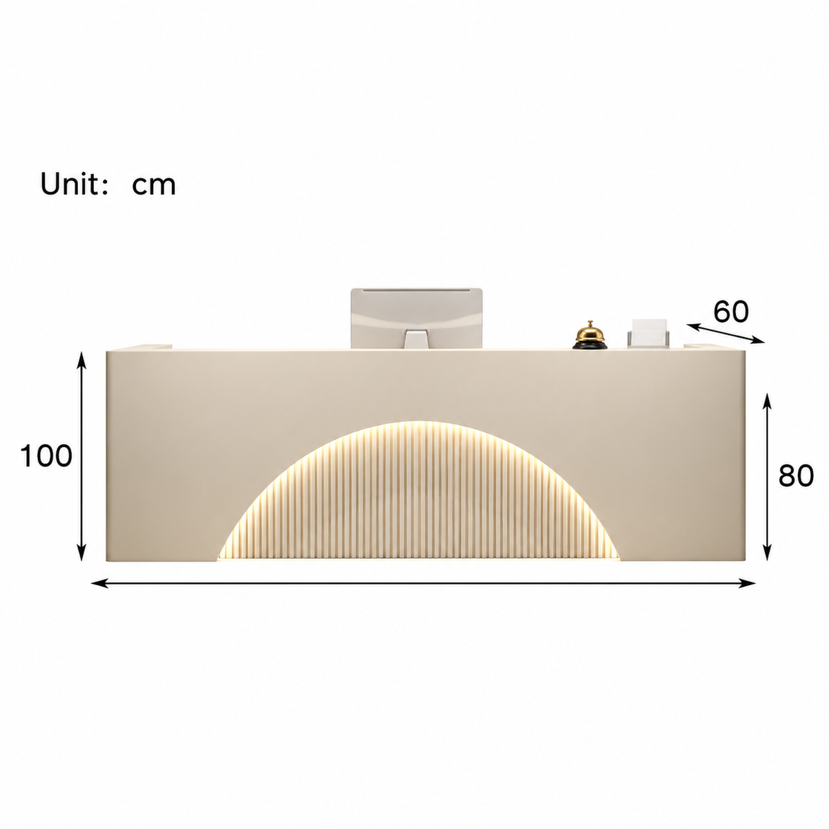 Fully Assembled LED Commercial Reception Desk with Storage