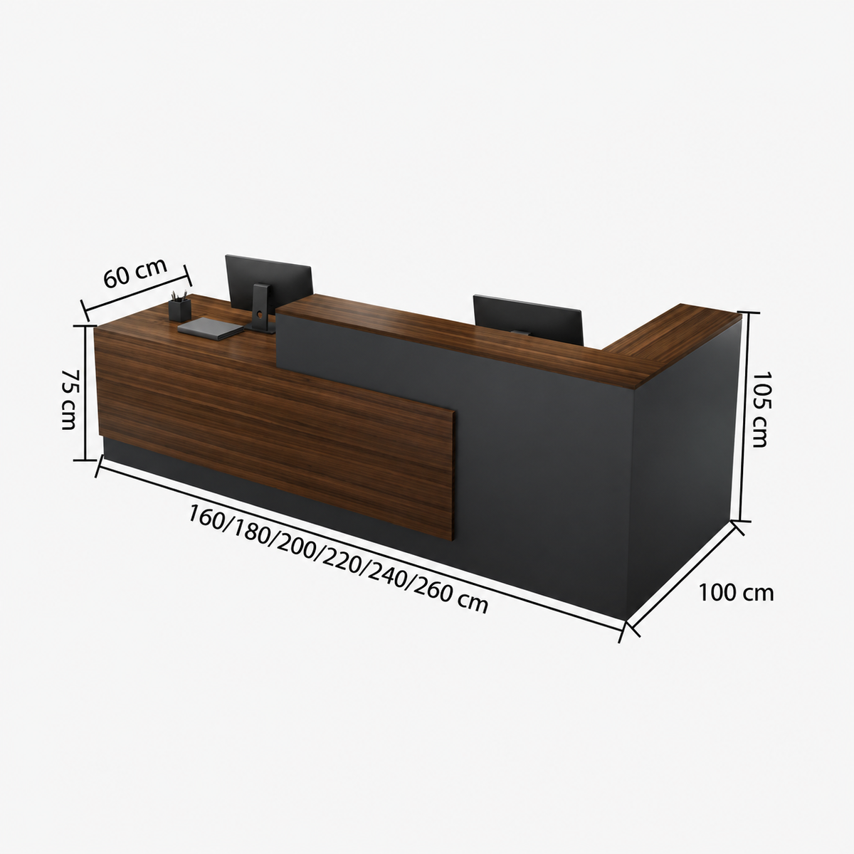 Stepped Reception Counter with Feature Front Panel
