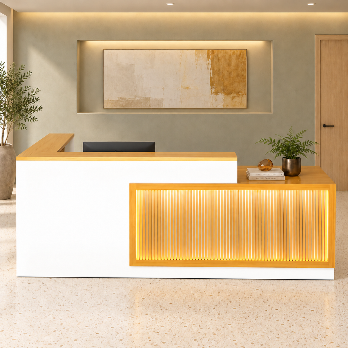 Warm Accents, Clean White Panels