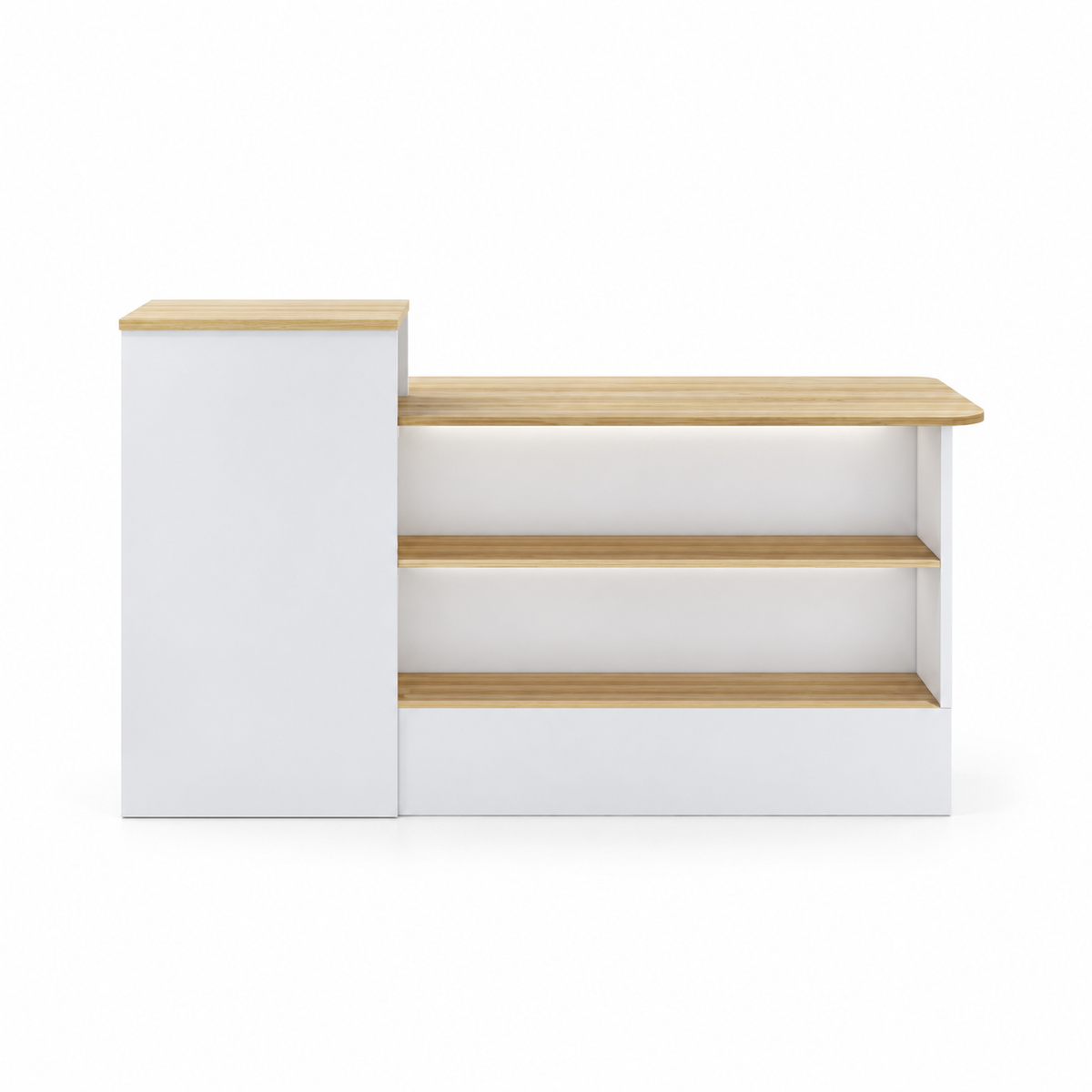 White with a Warm Woodgrain Accent