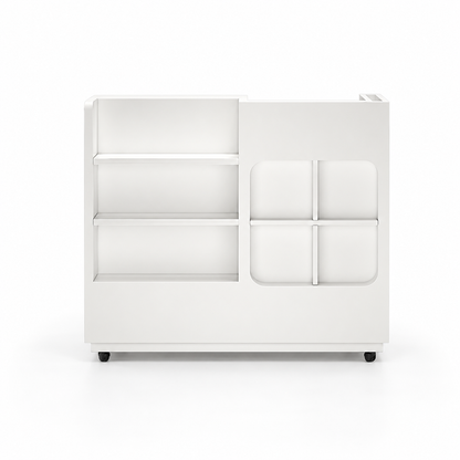 Compact Mobile Reception Counter with Display Shelves option 1