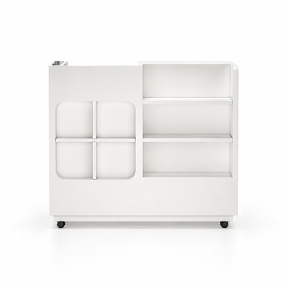 Compact Mobile Reception Counter with Display Shelves option 2