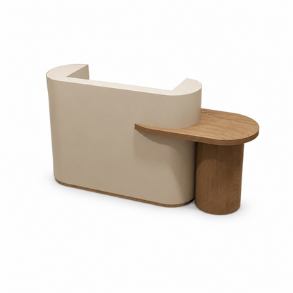 Curved Two-Level Reception Counter with Rear Storage option 1