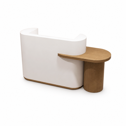 Curved Two-Level Reception Counter with Rear Storage option 3