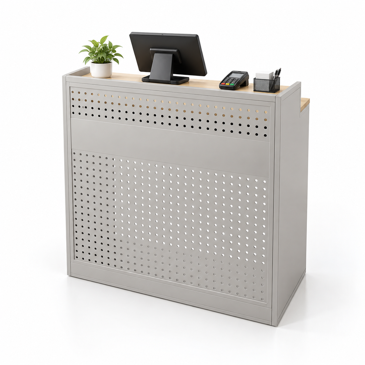 Colourful Perforated Reception Counter with Lockable Storage — ChatGPT 图像 2026年10月10日 19_05_04-2