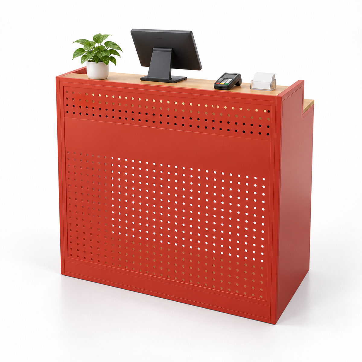 Colourful Perforated Reception Counter with Lockable Storage — ChatGPT 图像 2026年10月10日 19_05_03-1
