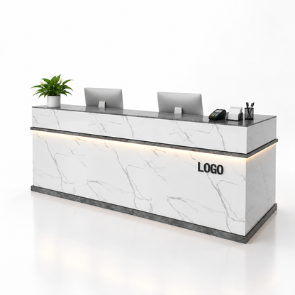 Illuminated Reception Counter with Lockable Storage & Flexible Layout — finish and layout option 5