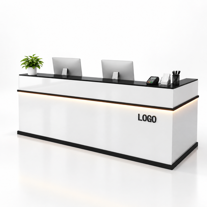 Illuminated Reception Counter with Lockable Storage & Flexible Layout — finish and layout option 9