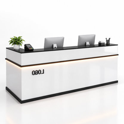 Illuminated Reception Counter with Lockable Storage & Flexible Layout — finish and layout option 10