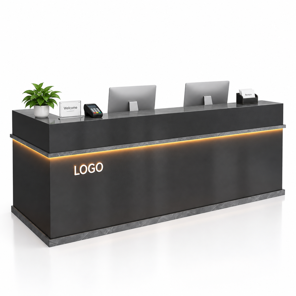 Illuminated Reception Counter with Lockable Storage & Flexible Layout — finish and layout option 18