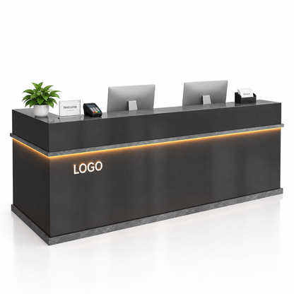 Illuminated Reception Counter with Lockable Storage & Flexible Layout — finish and layout option 18