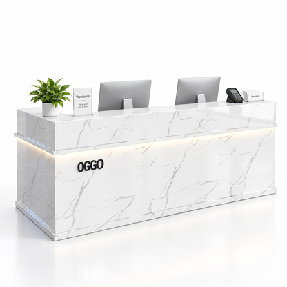 Illuminated Reception Counter with Lockable Storage & Flexible Layout — finish and layout option 20