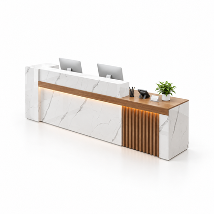 JDT-6014 White Marble-Look + Brown Right Type