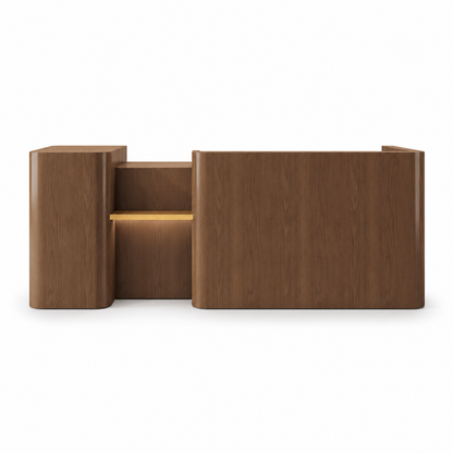 Brown reception counter - Left Type