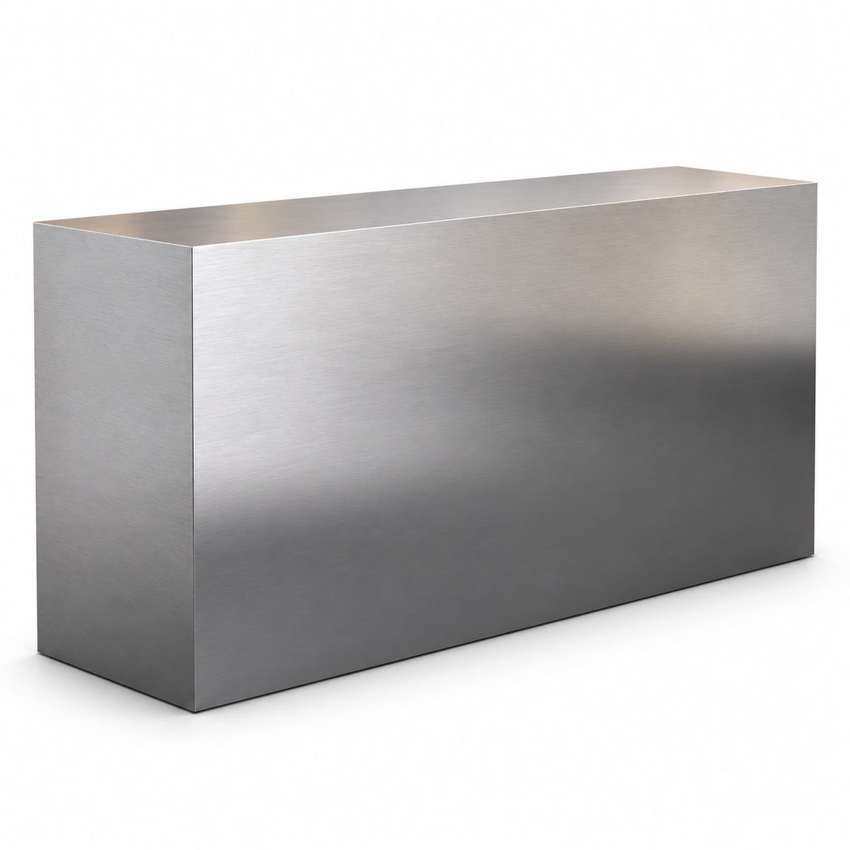 Brushed Stainless Steel Reception Counter with Lockable Storage 银色