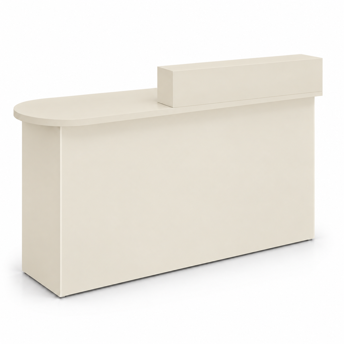 Rounded Reception Counter with Side Cabinet & Open Storage 米色-右款