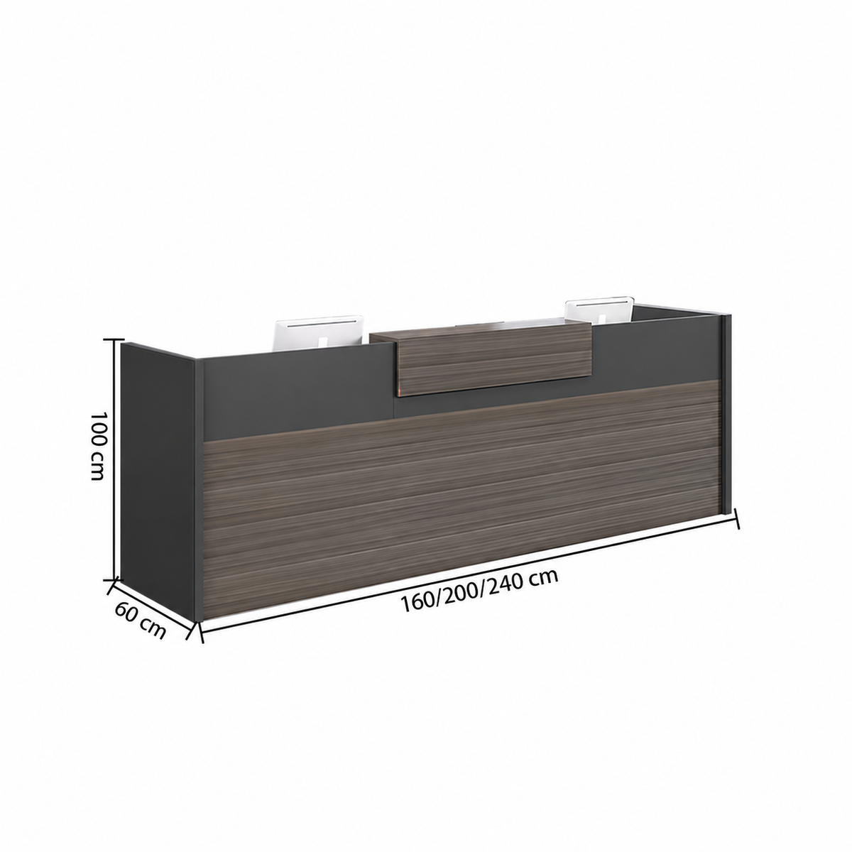 Reception Counter with Mobile Cabinets & Open Storage