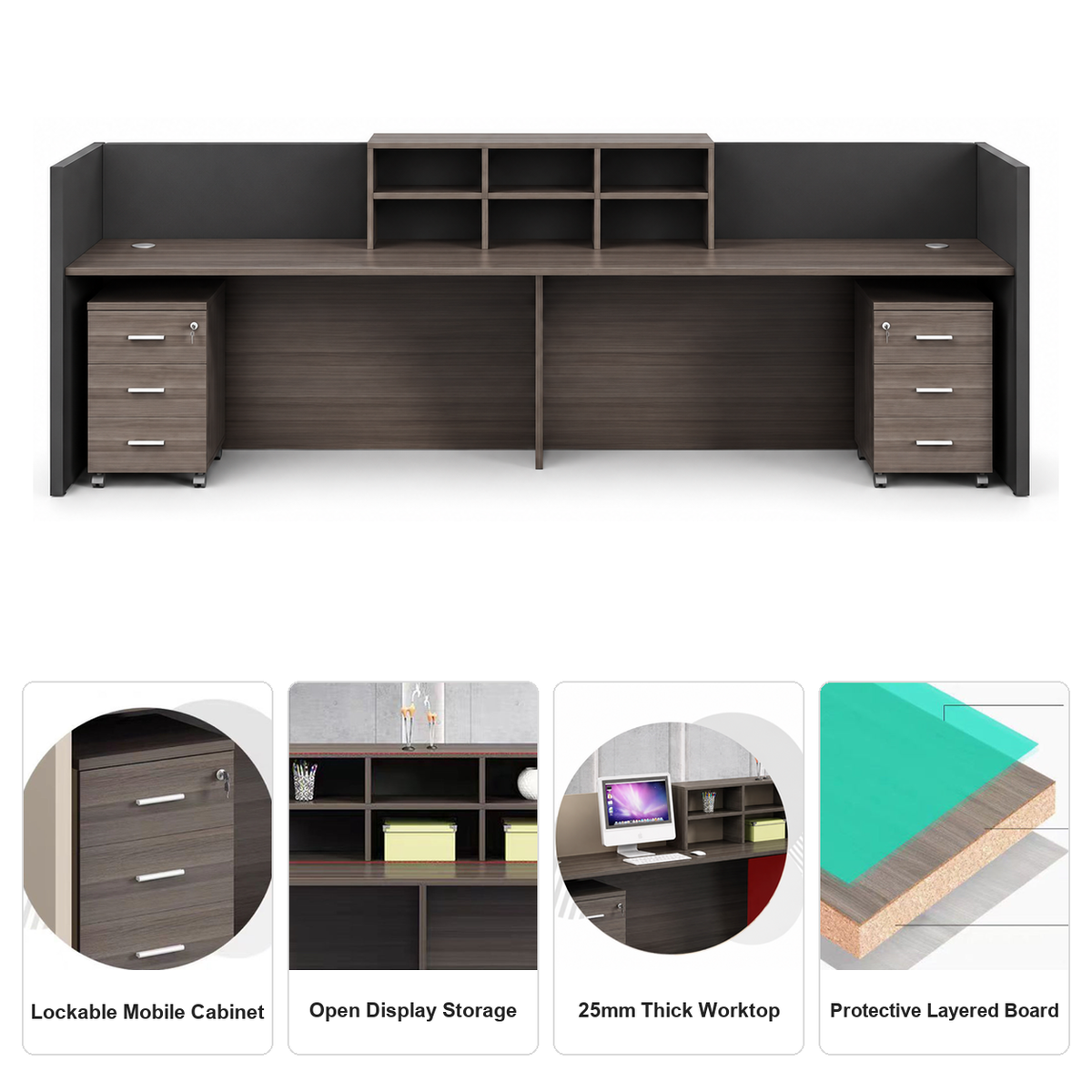 Mobile Storage, Open Shelves & Durable Worktop