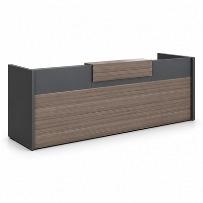 Reception Counter with Mobile Cabinets & Open Storage 炭灰色