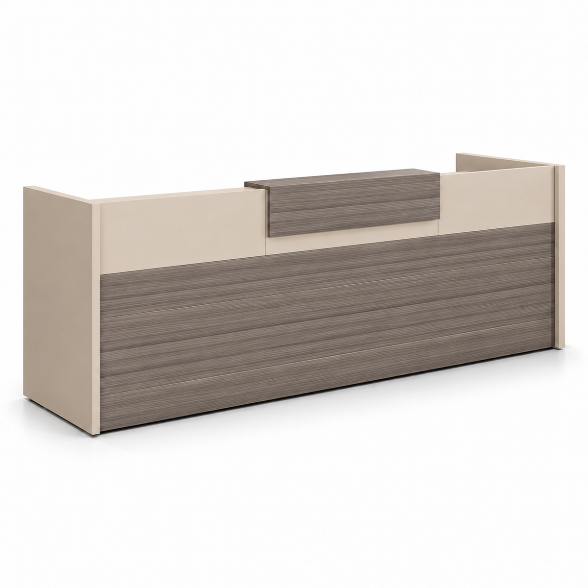 Reception Counter with Mobile Cabinets & Open Storage 卡其色