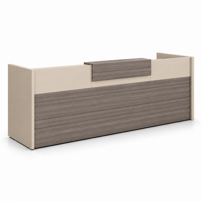 Reception Counter with Mobile Cabinets & Open Storage 卡其色