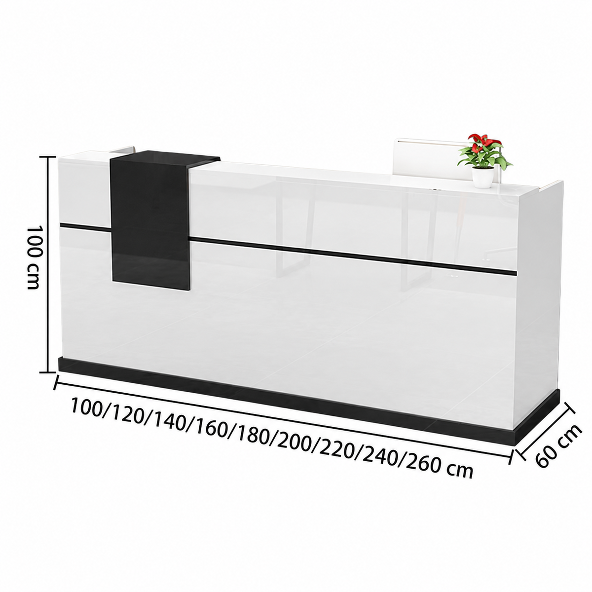 Reception Desk with Lockable Drawer & Spacious Legroom