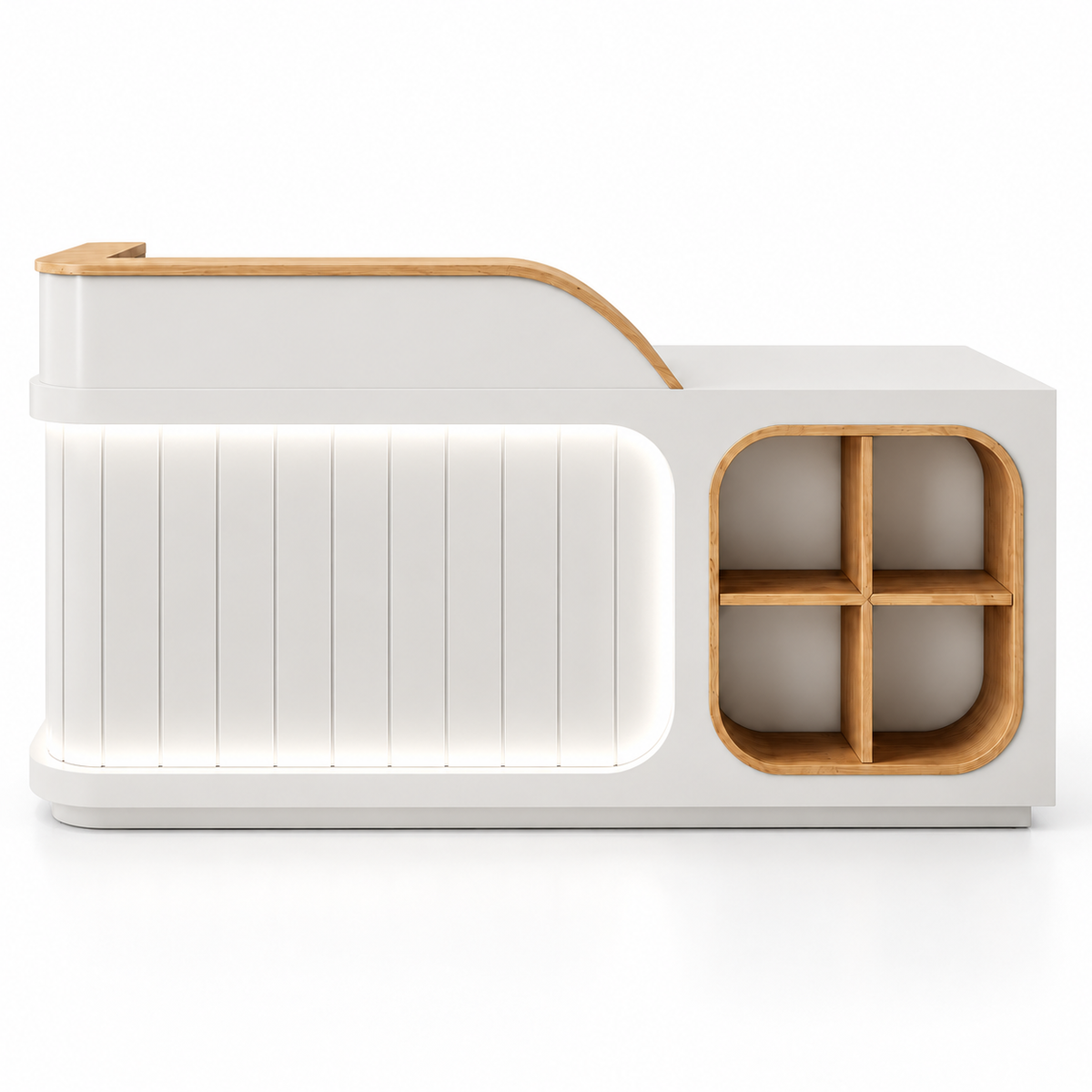 Illuminated Reception Counter with Display Cubby & Lockable Storage 白色-右款