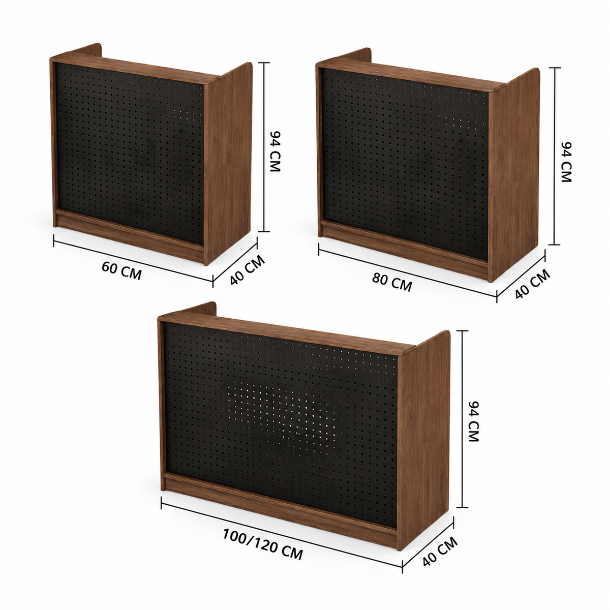 Pegboard Reception Counter with Lockable Storage