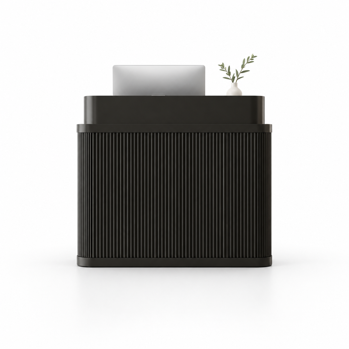 Curved Fluted Reception Counter in Nine Colours — Black