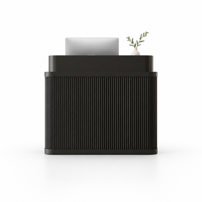 Curved Fluted Reception Counter in Nine Colours — Black