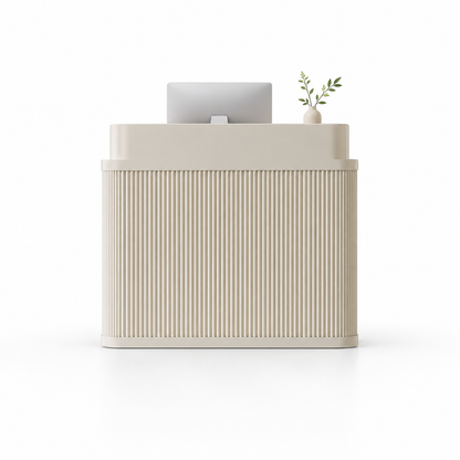 Curved Fluted Reception Counter in Nine Colours — Beige