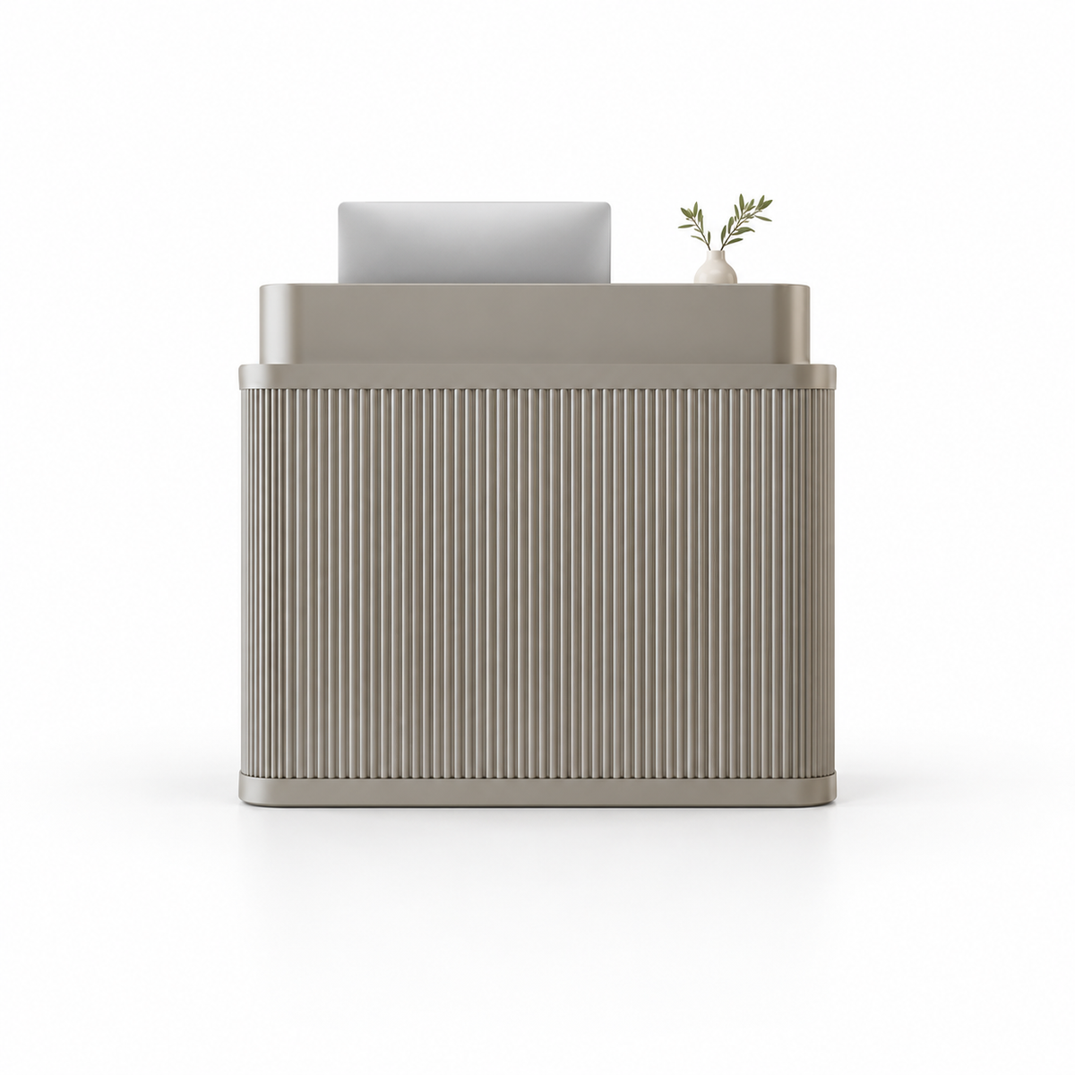 Curved Fluted Reception Counter in Nine Colours — Silver
