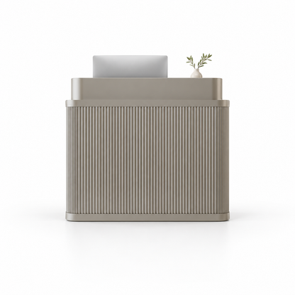 Curved Fluted Reception Counter in Nine Colours — Silver