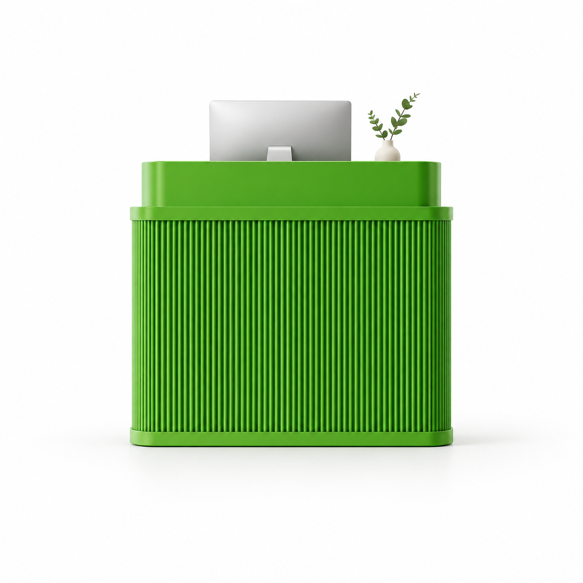 Curved Fluted Reception Counter in Nine Colours — Green