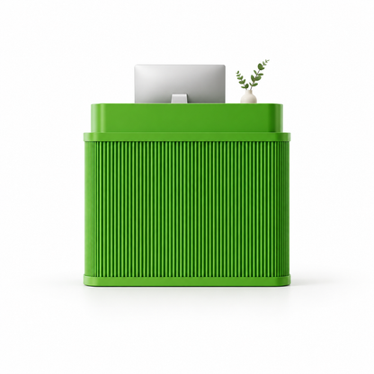 Curved Fluted Reception Counter in Nine Colours — Green