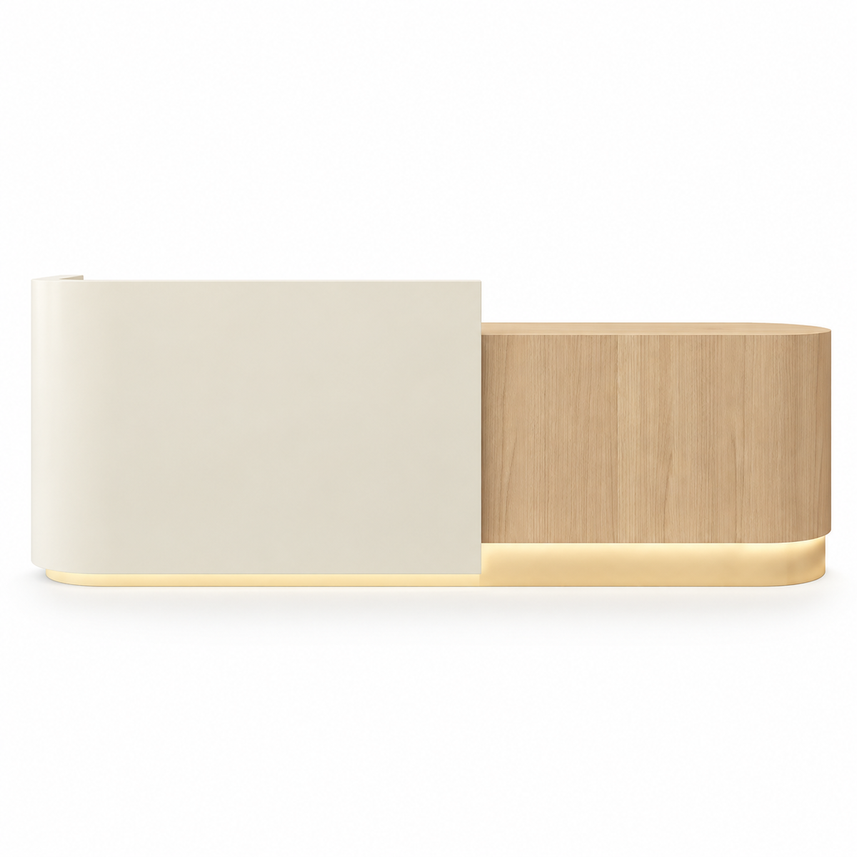 Rounded Two-Tone Reception Counter with Lockable Storage finish option 1