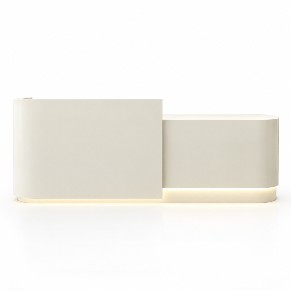 Rounded Two-Tone Reception Counter with Lockable Storage finish option 2