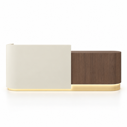 Rounded Two-Tone Reception Counter with Lockable Storage finish option 3