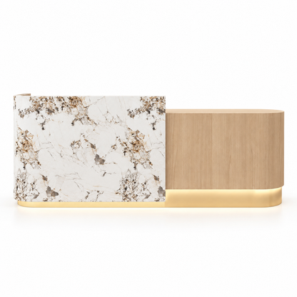 Rounded Two-Tone Reception Counter with Lockable Storage finish option 4