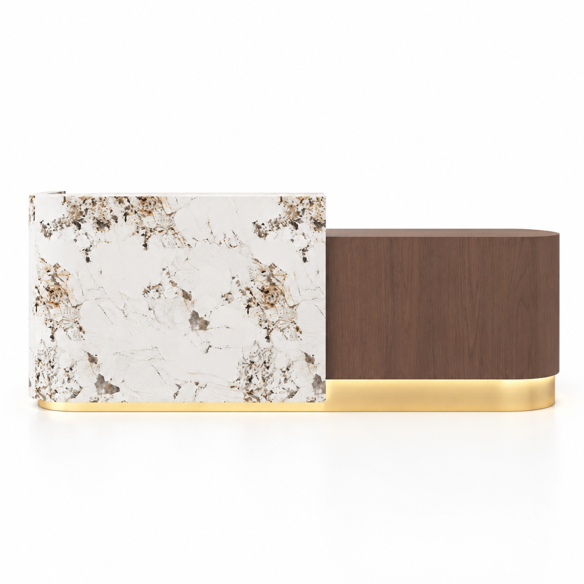 Rounded Two-Tone Reception Counter with Lockable Storage finish option 5