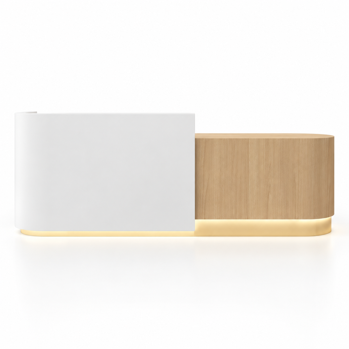 Rounded Two-Tone Reception Counter with Lockable Storage finish option 6