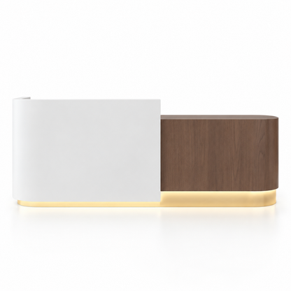 Rounded Two-Tone Reception Counter with Lockable Storage finish option 7
