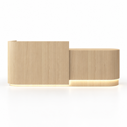 Rounded Two-Tone Reception Counter with Lockable Storage finish option 8