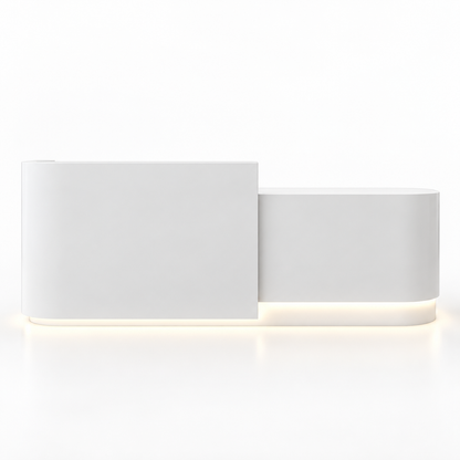 Rounded Two-Tone Reception Counter with Lockable Storage finish option 9