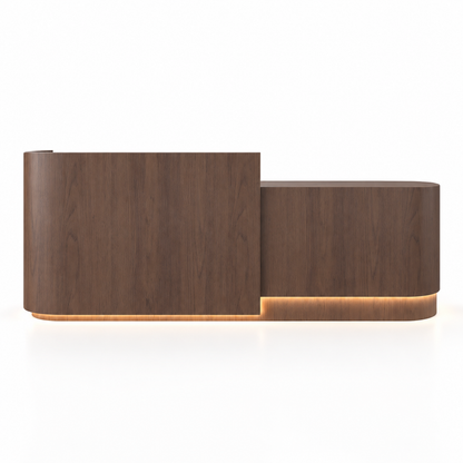 Rounded Two-Tone Reception Counter with Lockable Storage finish option 10