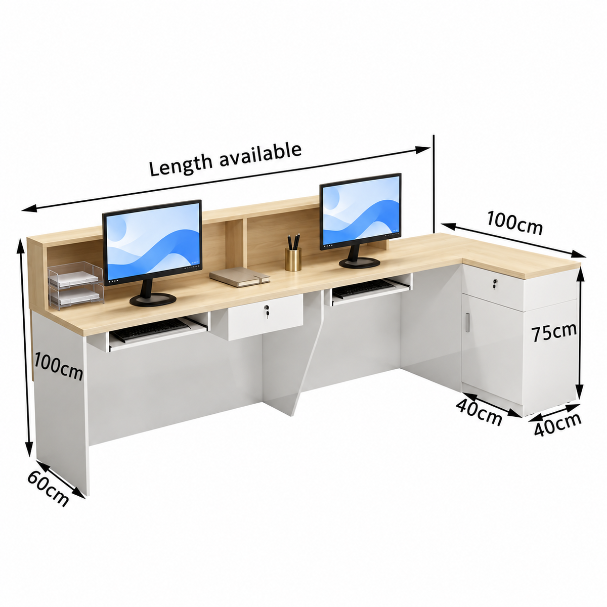 Reception Counter with LED Lighting and Minimalist Design