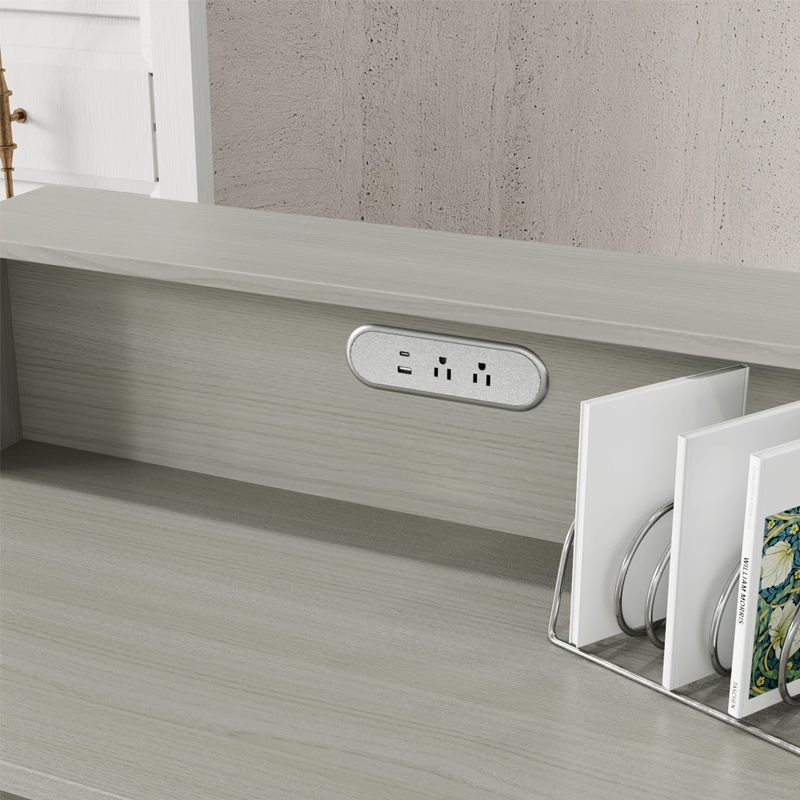 Contemporary Grey-Oak Finish