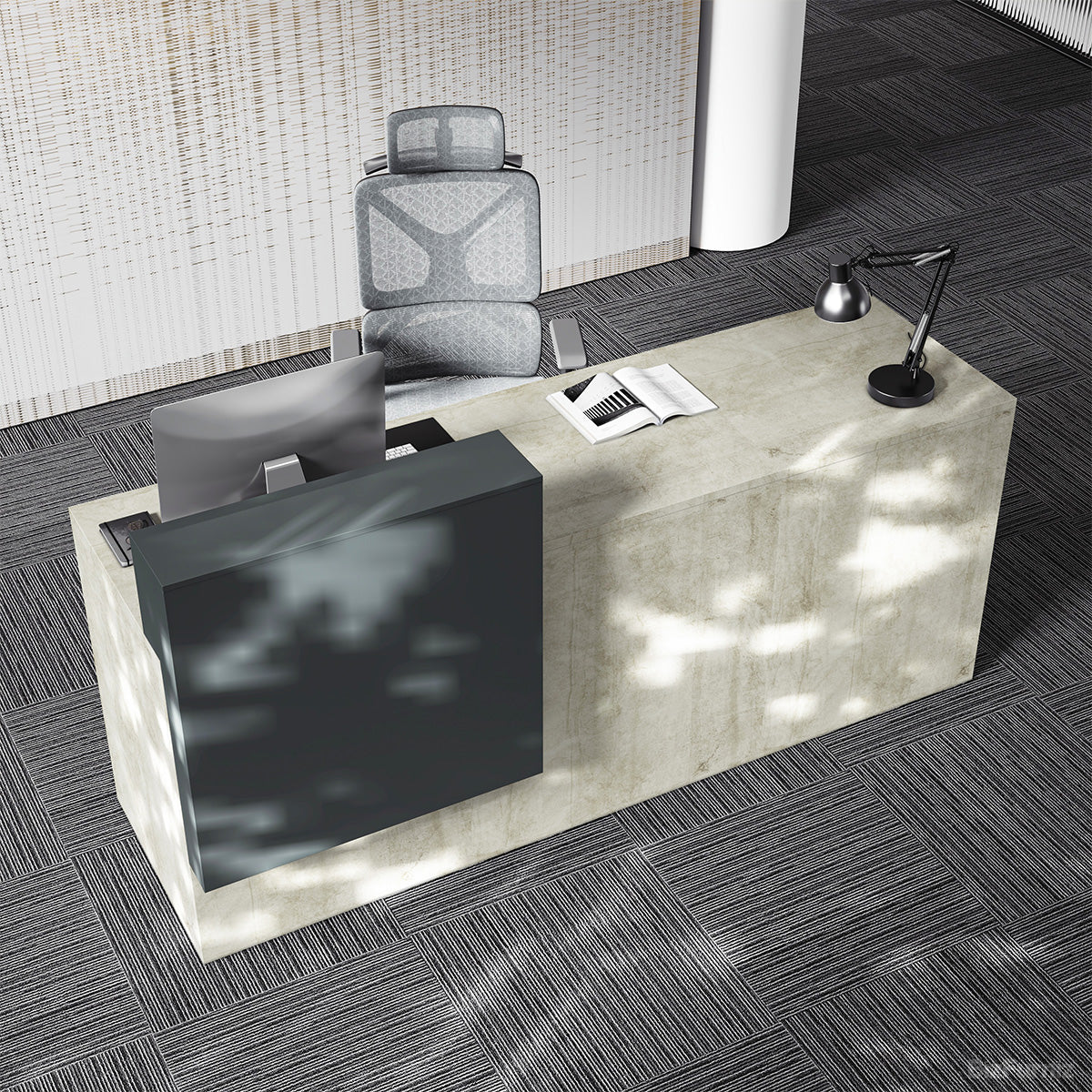 238.8cm Modern Reception Desk with LED Strips, Dual Power Hub & File Hanger product photo 5